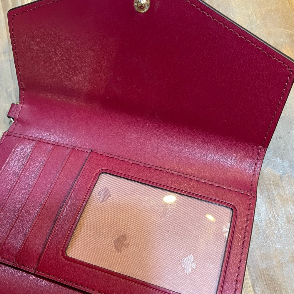 kate spade Burgundy Envelope Wristlet Clutch - Picture 6 of 6
